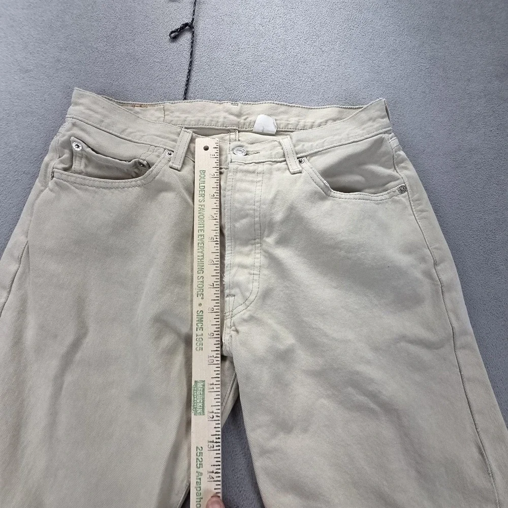 VTG Levis 501 Jeans Mens Cream Light Wash Straight Regular Button Fly Fits 28x28